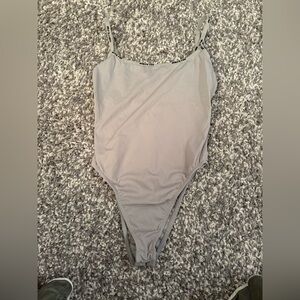 White Fox Logo Strap Bodysuit in Clay Size XS